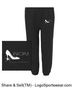 Black sweatpants with White RWOPM logo Design Zoom